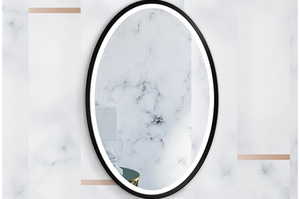 Owalne lustro OVAL z oświetleniem LED / rama dostępna w 5 kolorach