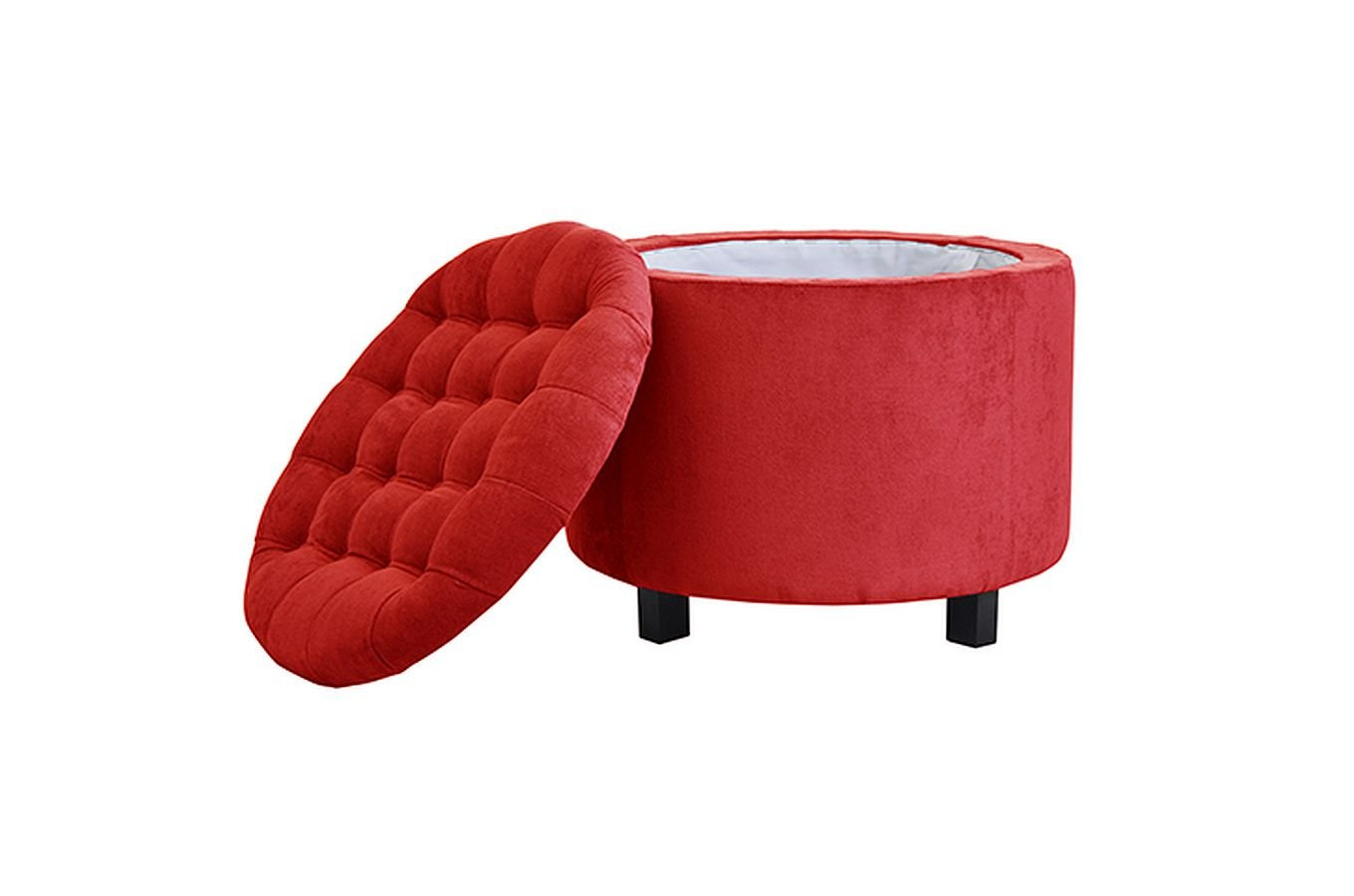 Tapicerowany puf ze schowkiem POMPADOUR i zdejmowanym siedziskiem