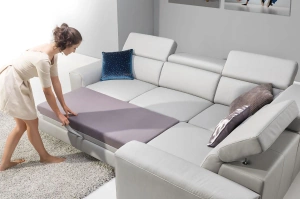 Narożnik KLEOPATRA II z funkcją spania i pojemnikiem na pościel