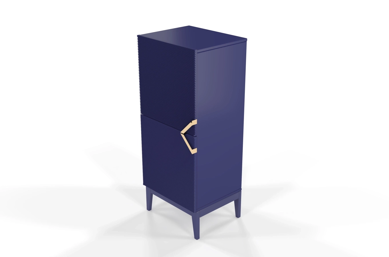 Drewniana komoda Visby DEMI HIGH 2D / kolor granat szlachetny / szer. 50,5 cm