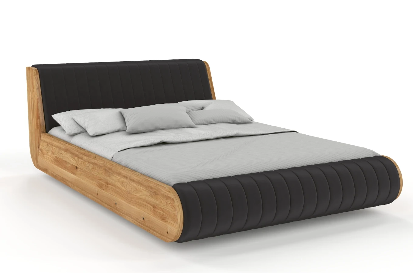 Łóżko lewitujące drewniane dębowe Visby HARALD