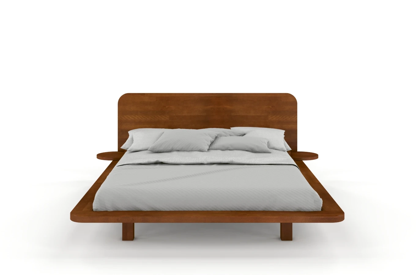 Łóżko lewitujące drewniane bukowe Skandica JAPANDIC / 200x200 cm, kolor orzech