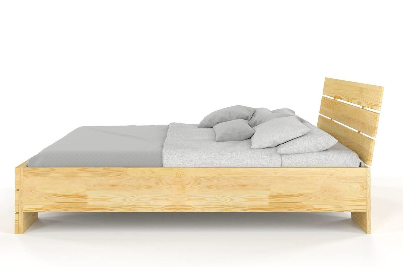 Łóżko drewniane sosnowe Visby Sandemo High & LONG (długość + 20 cm) / 90x220 cm, kolor palisander