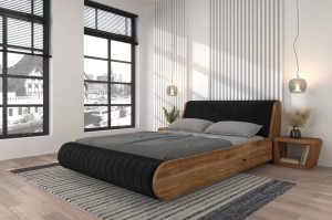 Nowoczesna drewniana szafka nocna dębowa bez szuflad Visby HARALD / szer. 50 cm