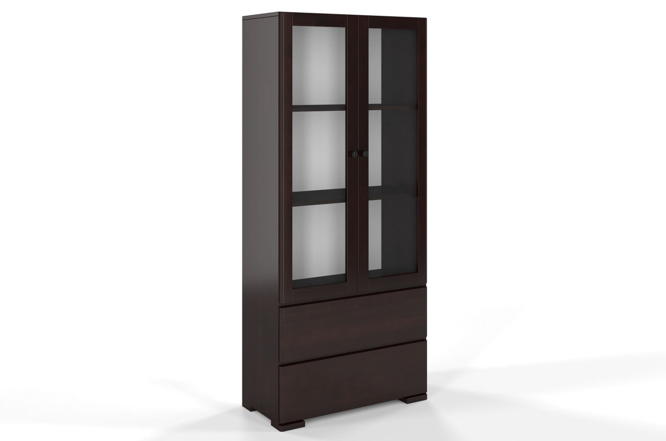 Drewniana sosnowa witryna ze szklanymi drzwiami Visby SANDEMO 2S80 / szer. 80 cm