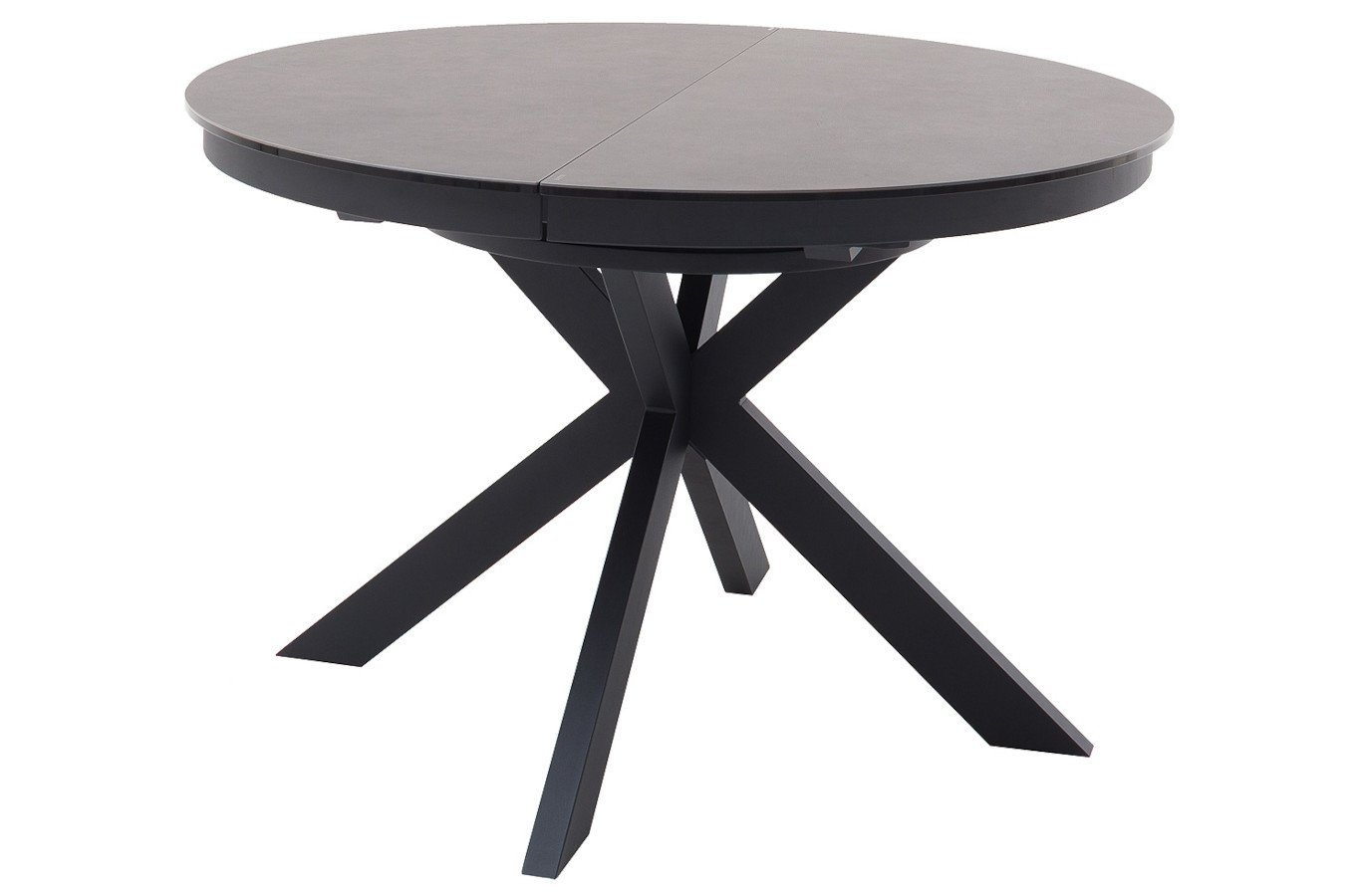 Okrągły rozkładany stół WINNIPEG na metalowych nogach / 120-160 x 120 cm