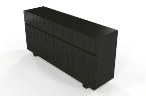 Nowoczesna komoda z frontami 3D Skandica CUBO LONG / kolor czarny / szer. 169 cm