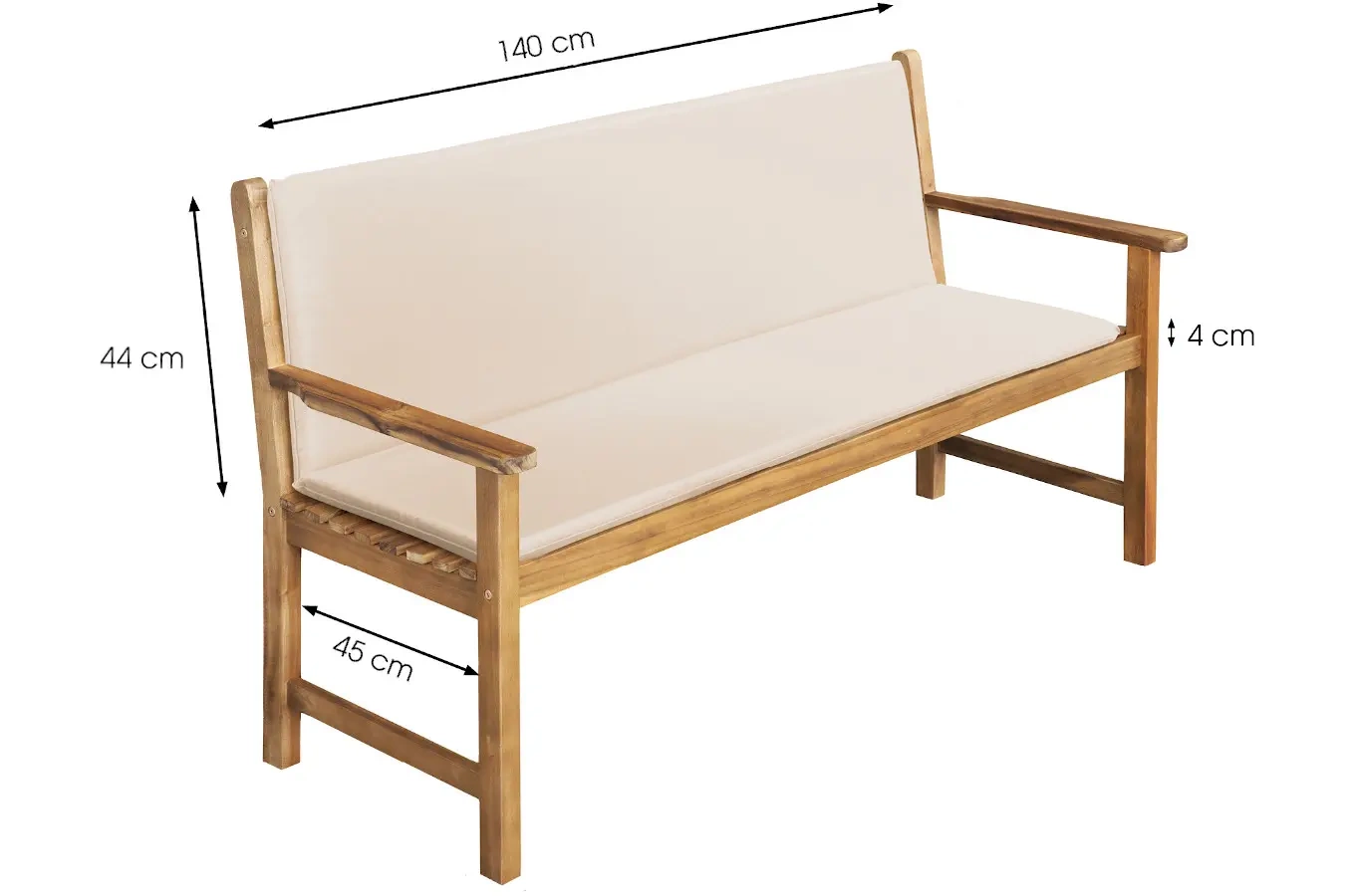 Beżowa poduszka SINTRA na ławkę 3-osobową