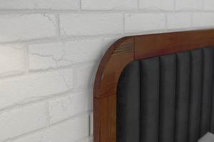 Tapicerowane łóżko drewniane sosnowe Visby MODENA z wysokim zagłówkiem