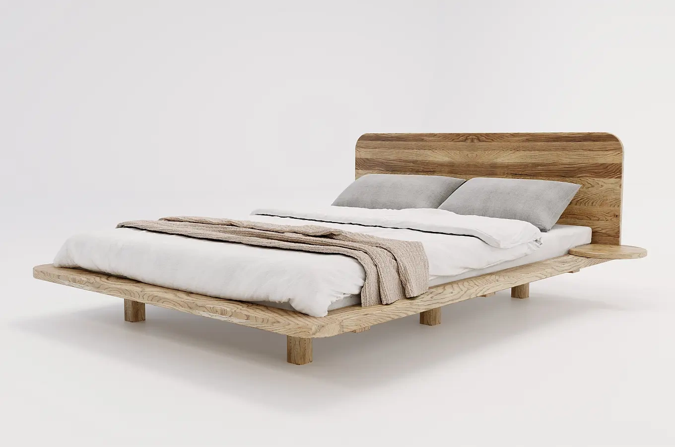 Łóżko lewitujące drewniane dębowe Skandica JAPANDIC