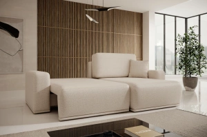 Nowoczesny narożnik LAPIS z funkcją spania i pojemnikiem na pościel