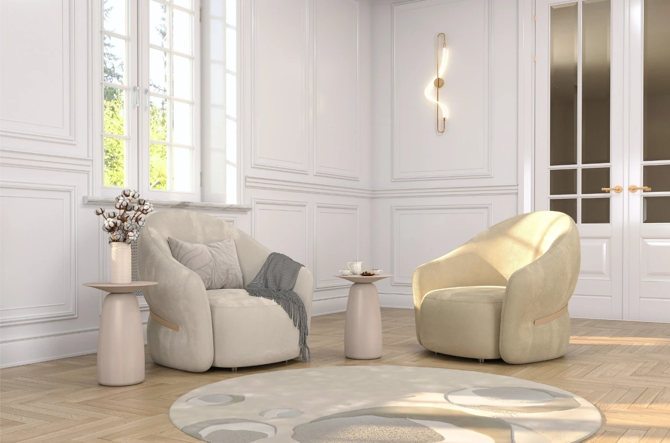 Stolik drewniany Kayani BAOBAB 44 różne kolory, wys. 44 cm