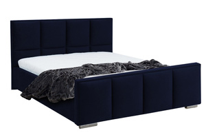 Klasyczne łóżko tapicerowane do sypialni ASPEN z przeszyciami