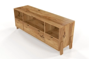 Drewniana szafka RTV dębowa Visby GDYNIA na nóżkach / szer. 160 cm