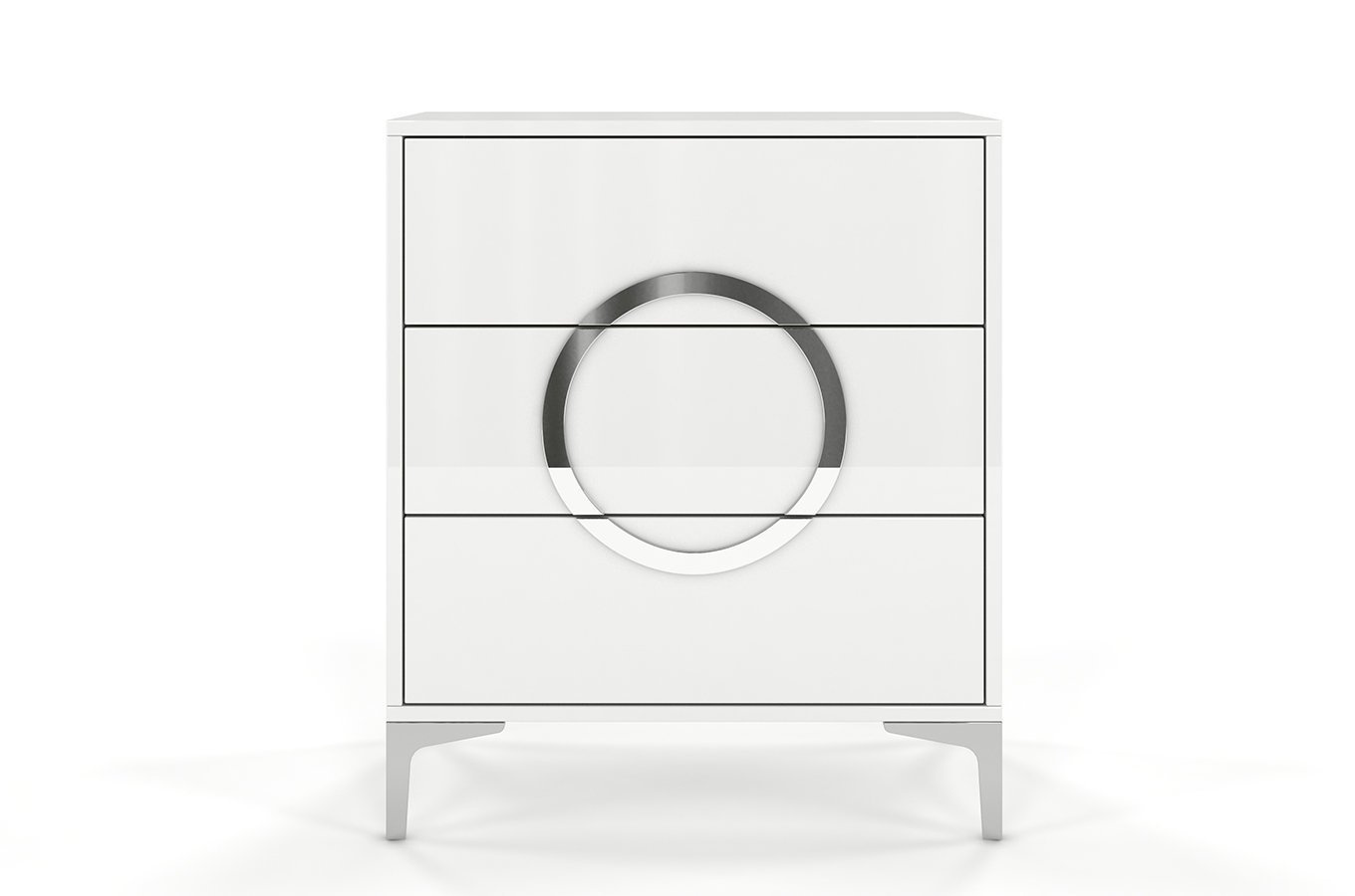 Biała nowoczesna komoda Dancan BRITT połysk / szer. 70 cm