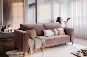 Nowoczesna sofa rozkładana GEPPI z funkcją spania i pojemnikiem na pościel / szerokość 226 cm