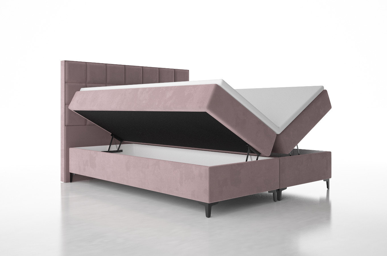 Tapicerowane łóżko kontynentalne TOKIO z zagłówkiem