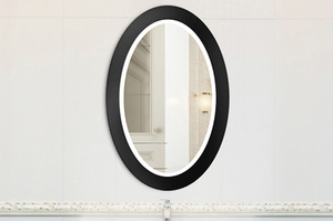 Owalne lustro OVAL BOLD z oświetleniem LED / rama dostępna w 5 kolorach