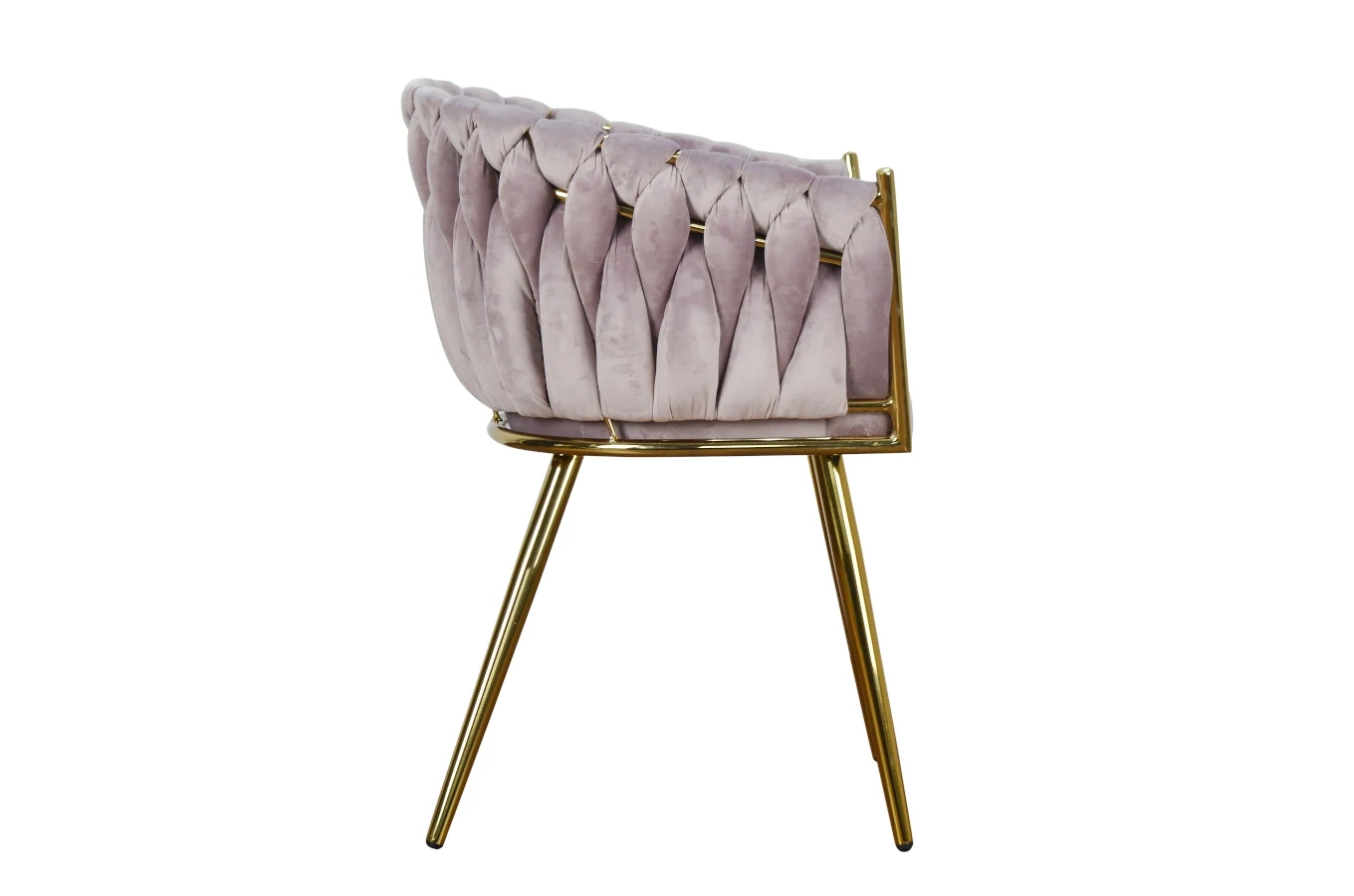 Nowoczesne krzesło SARA GOLD z plecionym oparciem