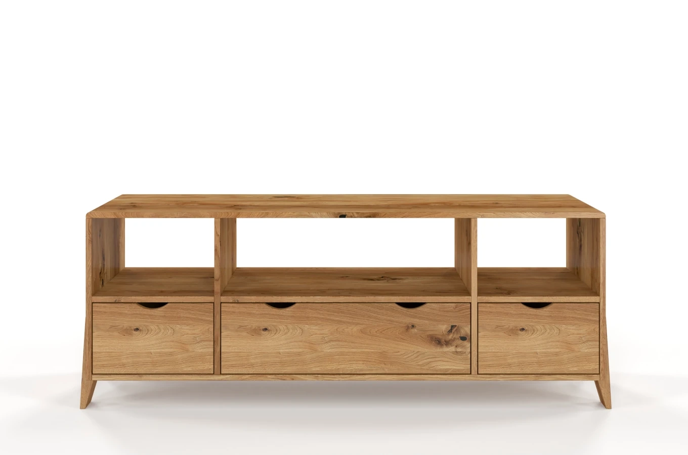 Drewniana szafka RTV dębowa Visby GDYNIA na nóżkach / szer. 160 cm