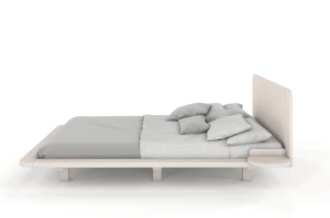 Łóżko lewitujące drewniane bukowe Skandica JAPANDIC / 120x200 cm, kolor biały