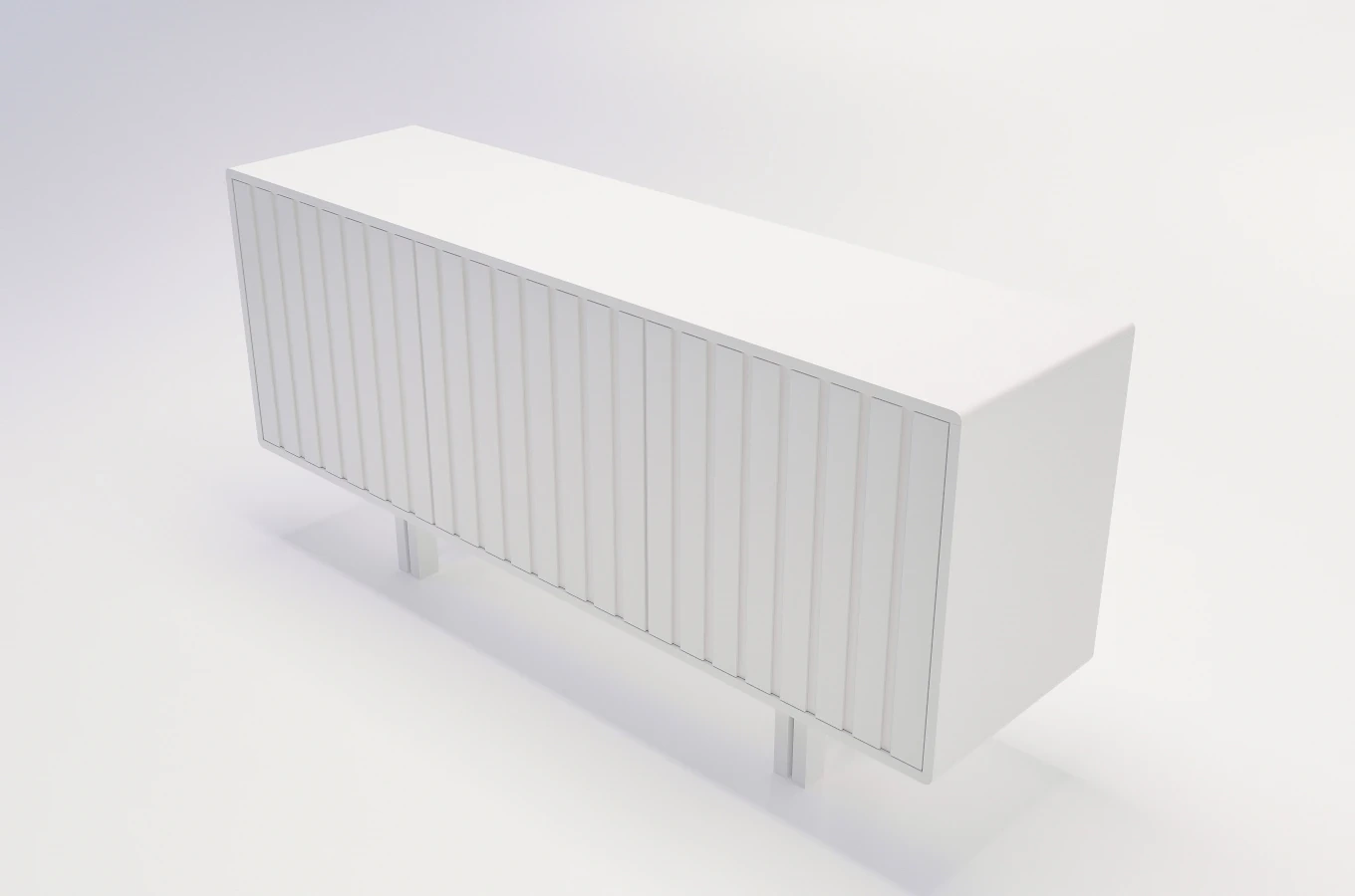 Biała komoda Skandica VIGGE z lamelami / szer. 149 cm