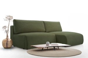 Nowoczesny rozkładany narożnik PIKSI z pojemnikiem na pościel