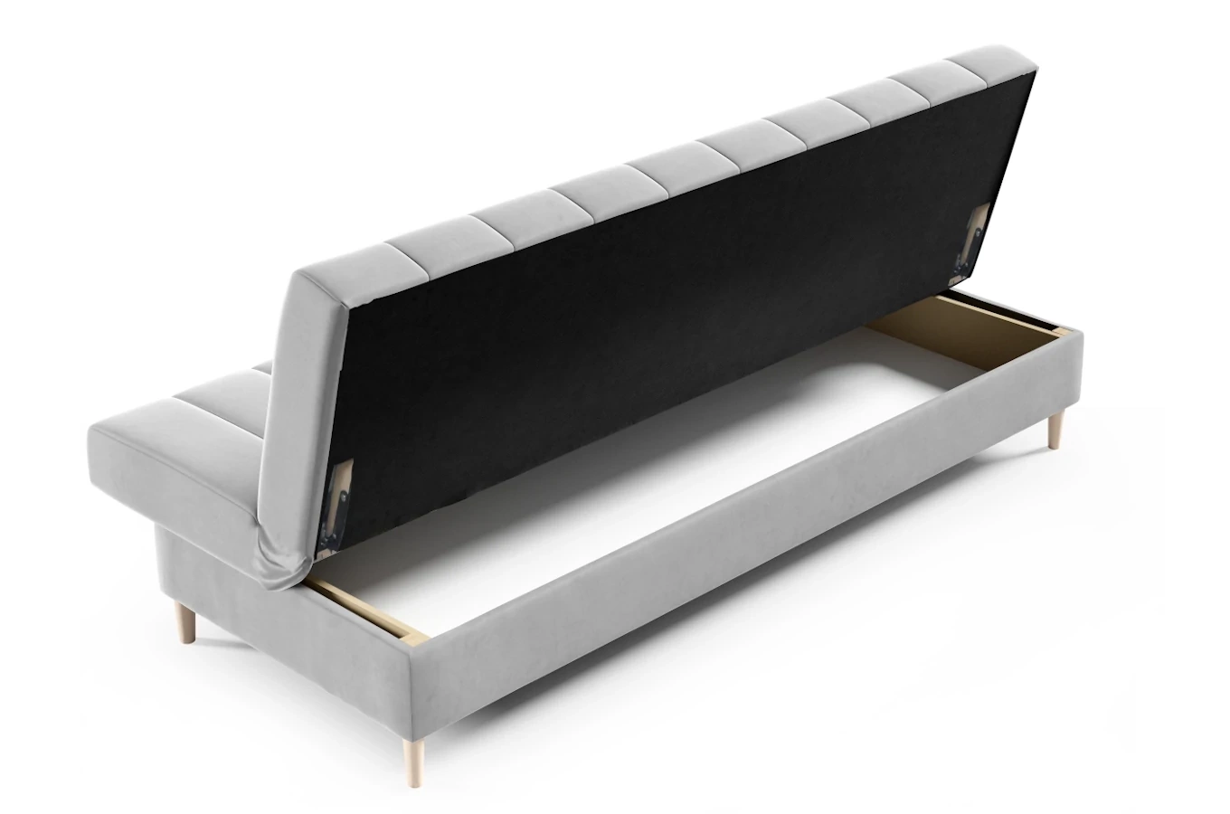 Nowoczesna sofa NEVADA w skandynawskim stylu z funkcją spania i pojemnikiem na pościel