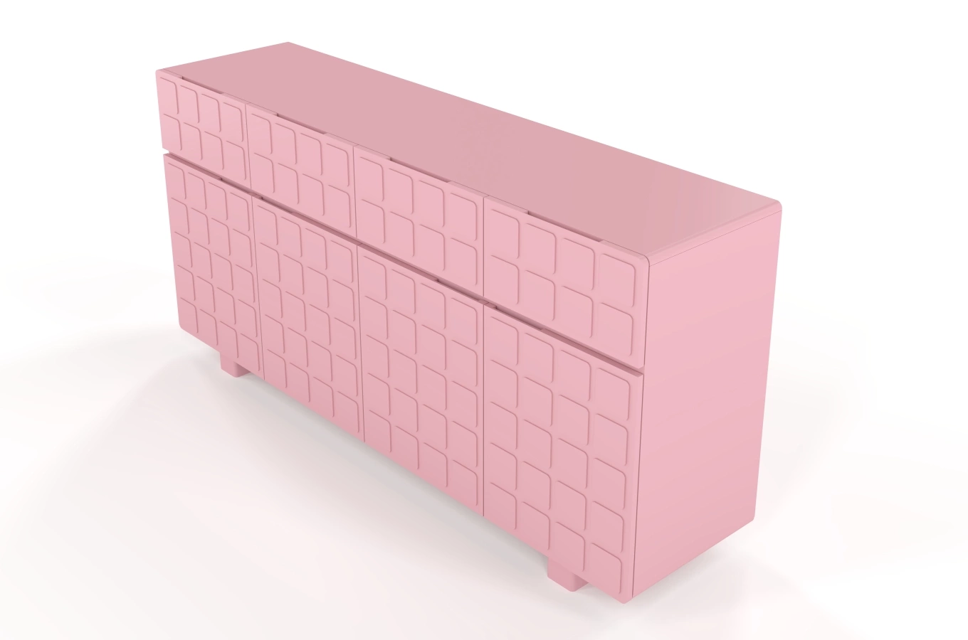 Nowoczesna komoda z frontami 3D Skandica CUBO LONG / kolor pudrowy róż / szer. 169 cm