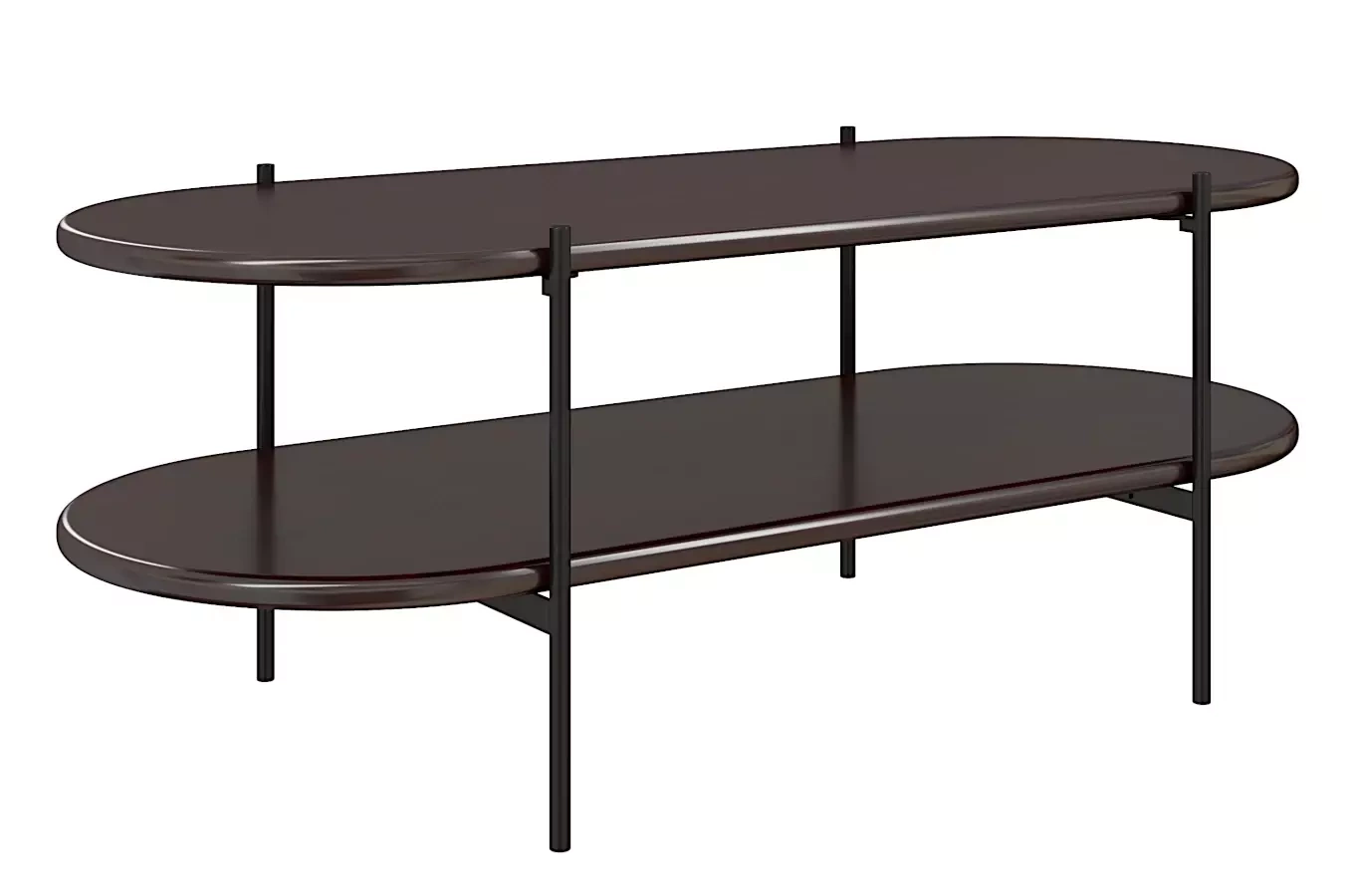 Stolik drewniany bukowy Skandica DOTA w kolorze palisander na metalowych nogach