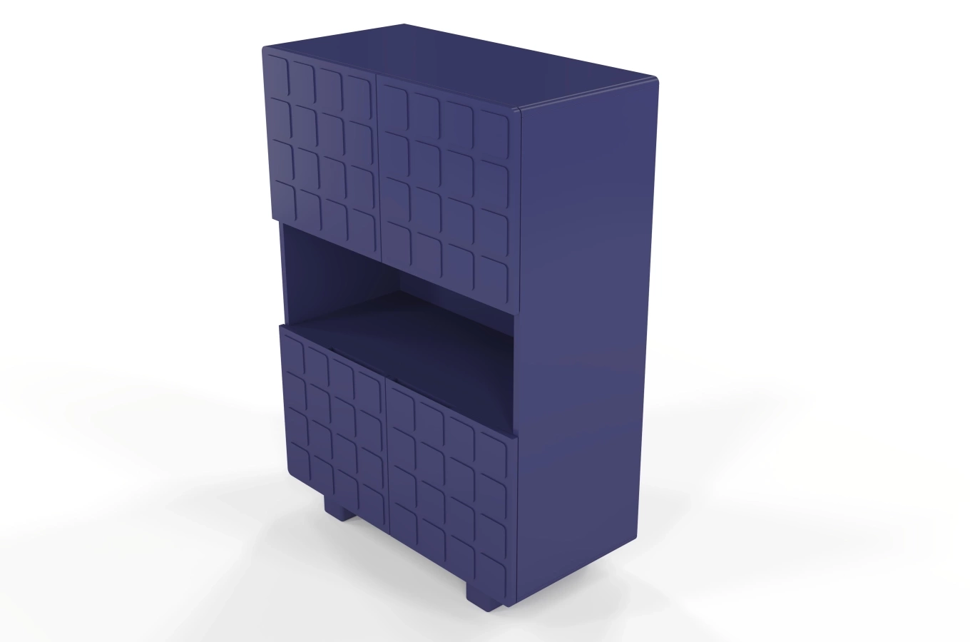 Nowoczesna komoda z frontami 3D Skandica CUBO HIGH / kolor granat szlachetny / szer. 85 cm