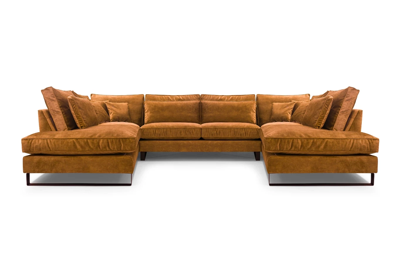 Nowoczesny narożnik LAURENTIA U z metalowymi nogami