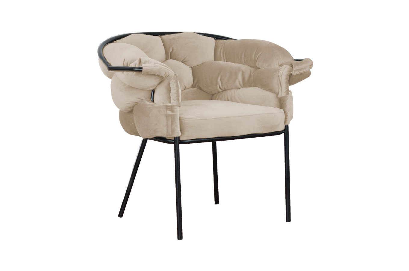 Nowoczesne krzesło FAVO BLACK z plecionym oparciem