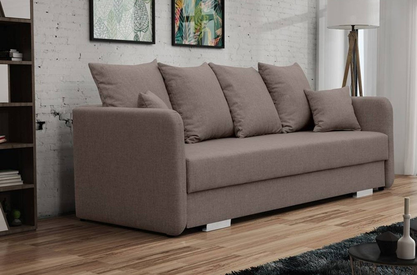 Nowoczesna rozkładana sofa JUAN z pojemnikiem na pościel