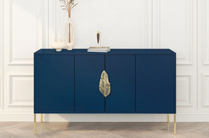 Granatowa komoda Skandica MERLIN ze złotymi dodatkami / szer. 138 cm