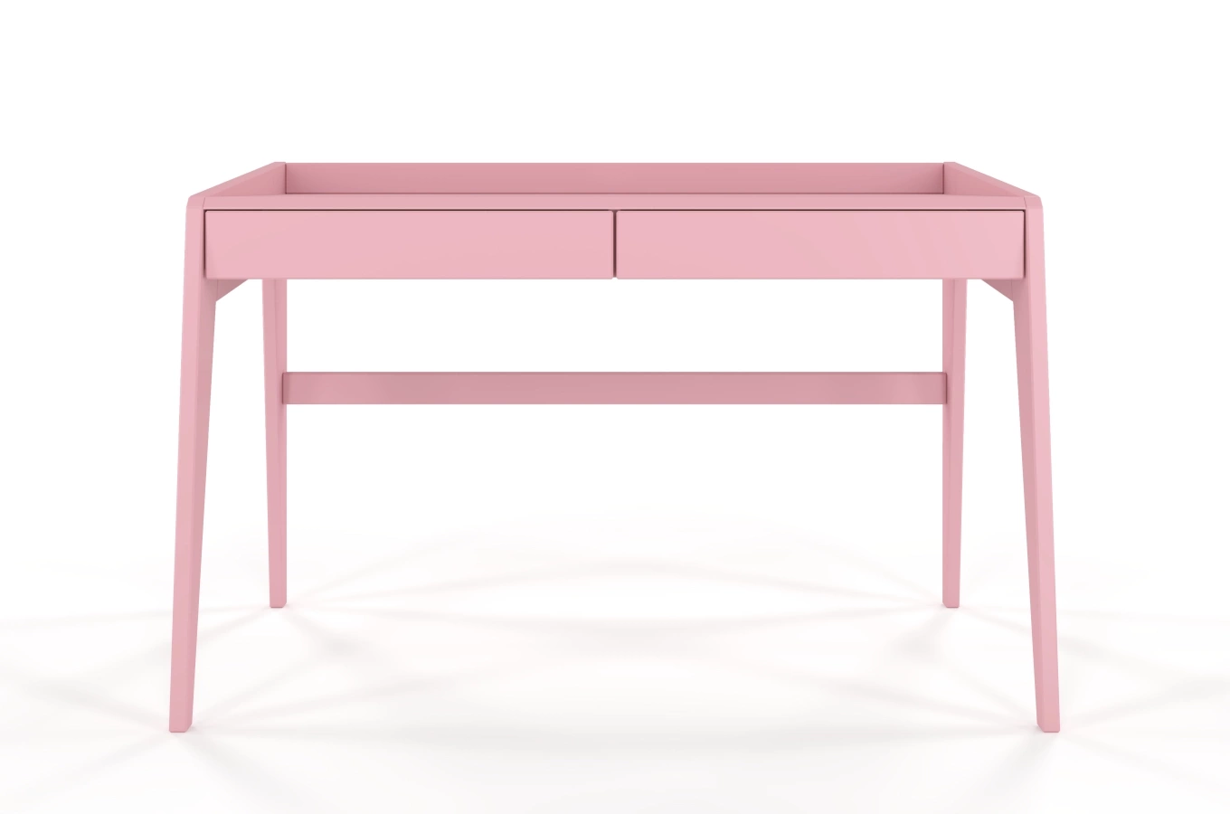 Drewniane biurko / toaletka z szufladami Visby LISA / kolor pudrowy róż / 125x70 cm