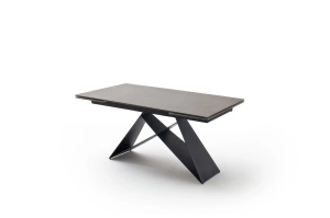 Nowoczesny rozkładany stół KOBE z ceramicznym blatem na metalowych nogach, kolor antracyt / 160-240 x 90 cm