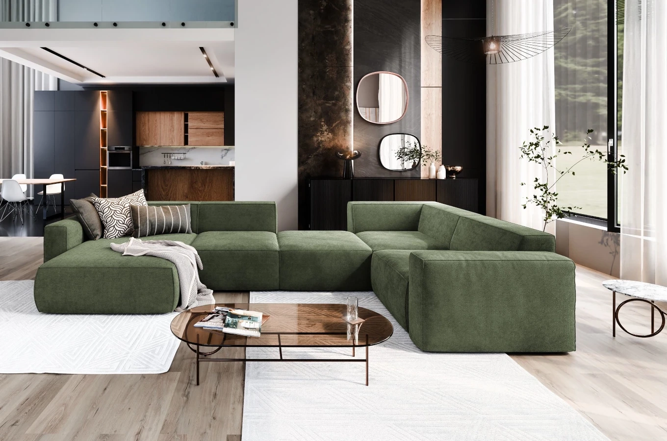 Nowoczesny narożnik modułowy MINKY 6