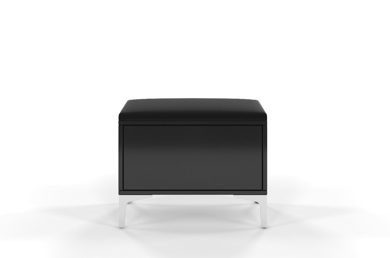 Czarno-srebrne siedzisko z pojemnikiem Dancan EVELINE wysoki połysk / szer. 60 cm