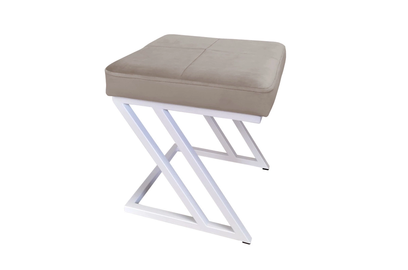 Tapicerowany puf DIZI na metalowych nogach / kolor tkaniny + podstawy do wyboru!