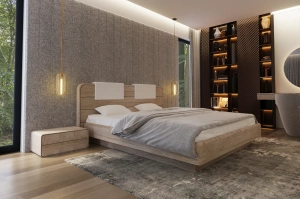 Drewniane łóżko SENSE