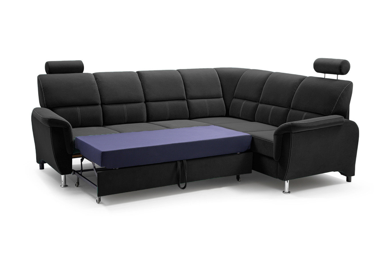 Klasyczny rozkładany narożnik DANIELA z pojemnikiem na pościel