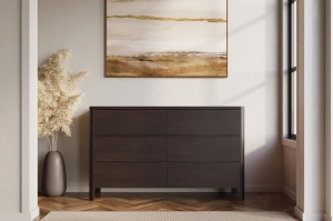 Drewniana komoda bukowa Visby MODENA LOW 150 / kolor palisander