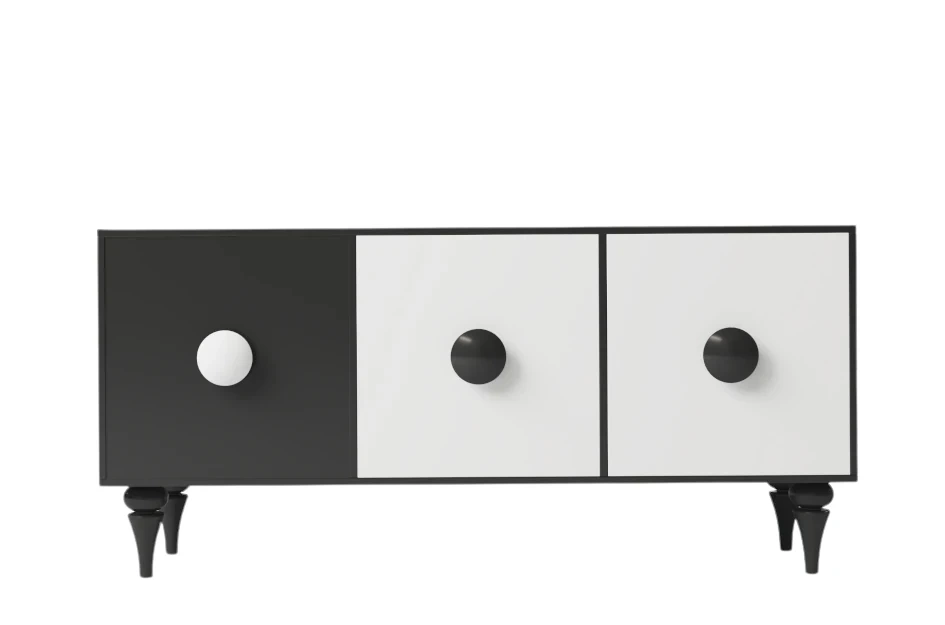 Nowoczesna czarno-biała komoda Dancan PARADIS / szer. 158 cm