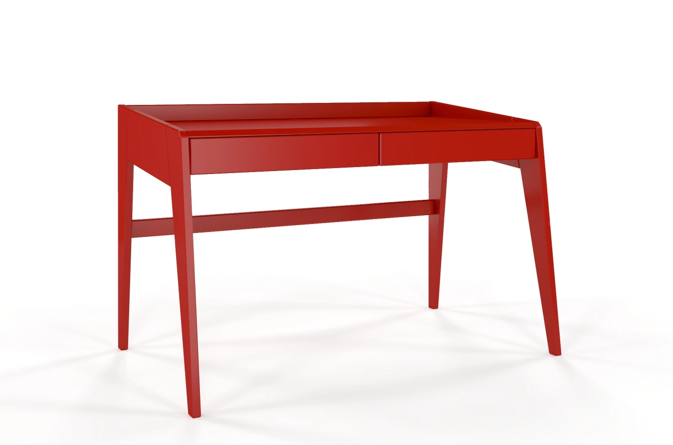 Drewniane biurko / toaletka z szufladami Visby LISA / kolor bordowy / 125x70 cm