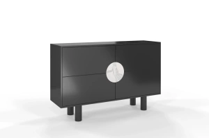 Nowoczesna komoda z marmurem Dancan ZOE 2D / kolor czarny / szer. 140 cm