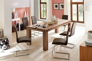 Drewniany dębowy stół LEEDS / 180 x 90 cm, dąb lity dziki