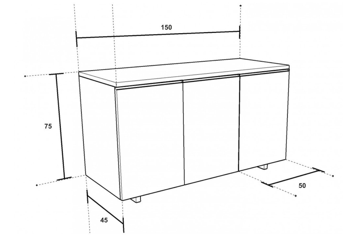 Komoda drewniana SHAQ II / szer. 150 cm