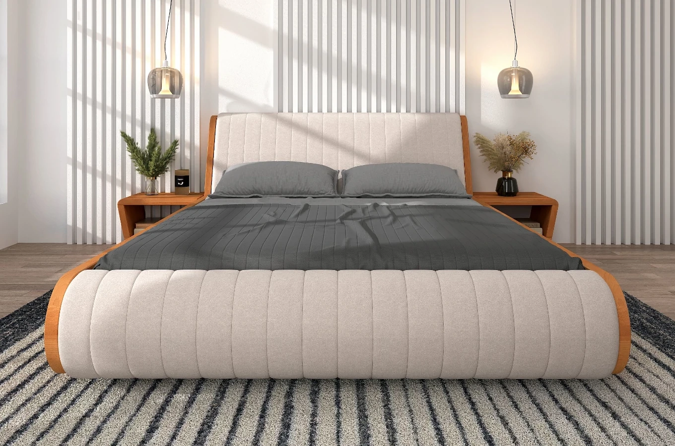 Nowoczesna drewniana szafka nocna bukowa bez szuflad Visby HARALD / szer. 50 cm