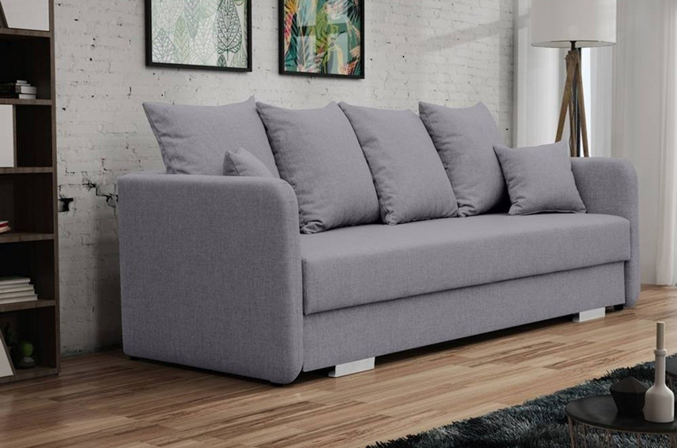 Nowoczesna rozkładana sofa JUAN z pojemnikiem na pościel